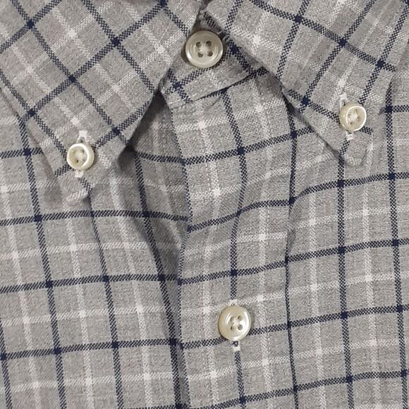 Ralph Lauren Mens 2XL Classic Fit Cotton Gray Plaid Long Sleeve Button Up Shirt - Picture 3 of 8